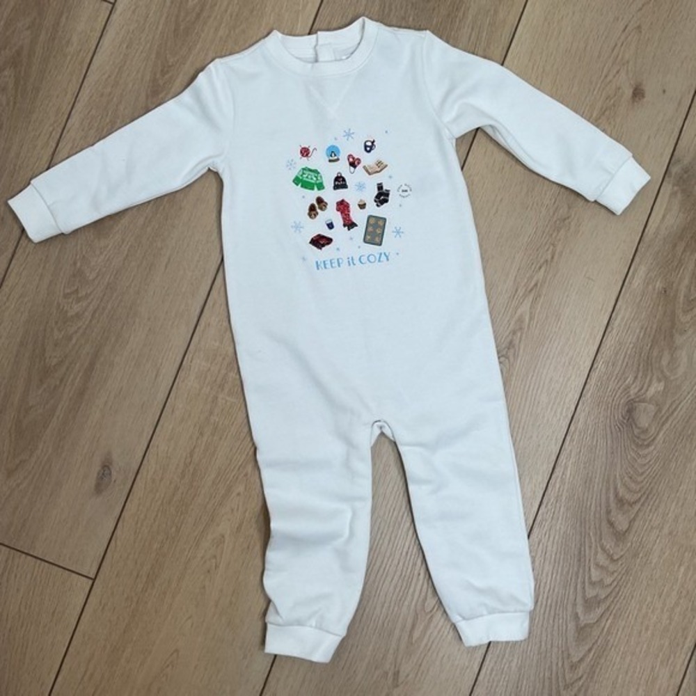 Ralph Lauren Baby 24M White Keep‎ It Cozy Pajama Sleepsuit Romper